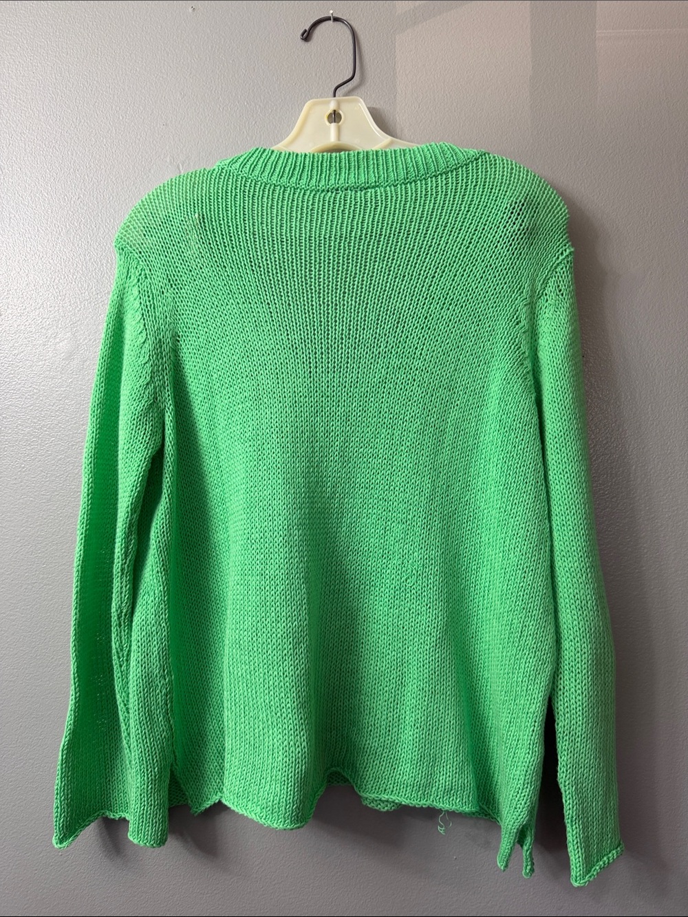 Wooden Ships Bright Green Open Knit Cardigan xs - Picture 7 of 7